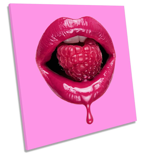 Lips Sexy Berry Beauty - Wrapped Canvas Graphic Art