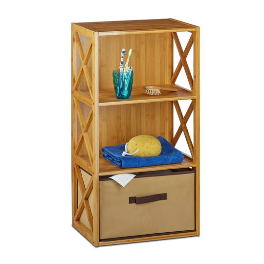 Aziz 3 Tiers 42 x 80cm Bathroom Shelf with Basket