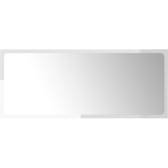 Bathroom Mirror High Gloss White 90x1.5x37 cm Engineered Wood Vidaxl White