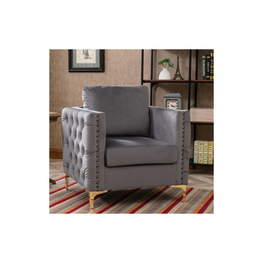 Modern velvet armchair, Chesterfield armchair, casual armchair, wing chair, single armchair, reading armchair, xxl armchair with cushion, elegant