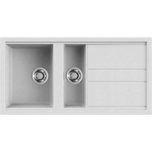 Reginox Best 475 1.5 Bowl White Granite Kitchen Sink with Drainer - BEST 475 W
