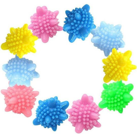 Litzee - Washing Ball Washing Machine Reusable Colorful Solid Washing Balls Drying Balls Decontamination Anti-wrap Washing Ball, 10 Pieces Random