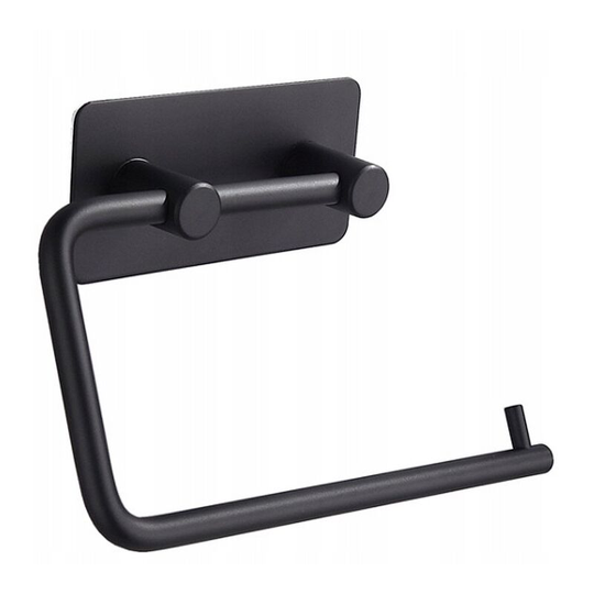Paper towel rack, short stem towel rack, black, nail-free hygienic paper holder, shelf, bathroom supplies