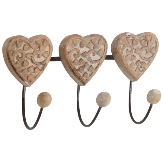 Ruxton 3 Heart Wall Mounted Coat Rack
