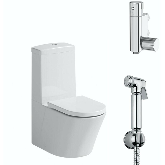 Mode - Tate close coupled toilet with douche kit and soft close toilet seat - White