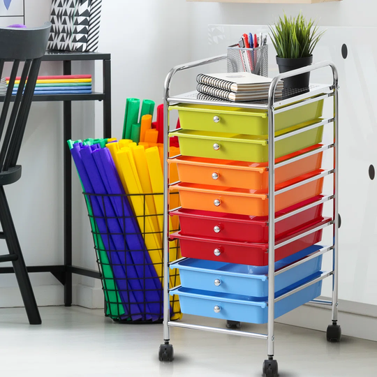 8 Drawer Trolley Storage Drawer