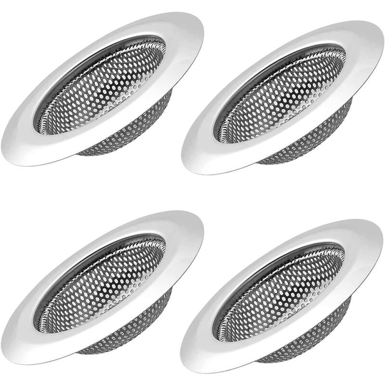 4 Pack Kitchen Sink Strainer, Sink Drain Strainer, Stainless Steel Sink Strainers for Kitchen Sink, Bathroom Sink Strainer Hair Catcher, Kitchen Sink