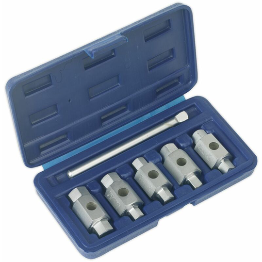 AK659 Drain Key Set 6pc Double End - Sealey