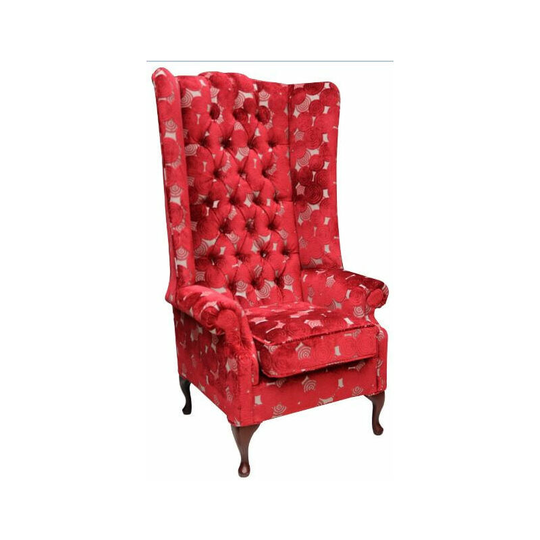 Chesterfield Soho Velvet High Back Wing Chair Pucci Calvados Red