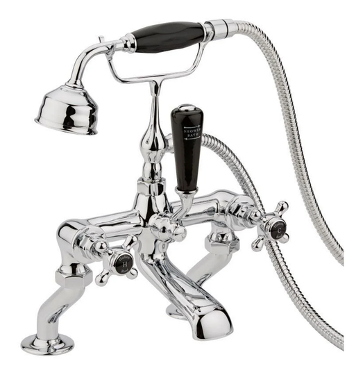 Topaz Bath Shower Mixer with Hexagonal Crosshead