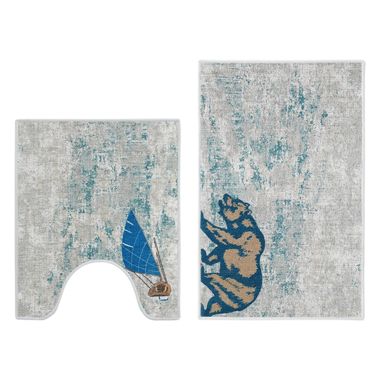Karekin 2-Piece Designer Print Bathroom Shape Rugs