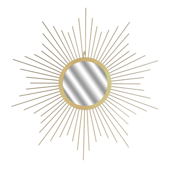 Faine Sunburst Metal Framed Wall Mounted Accent Mirror in White