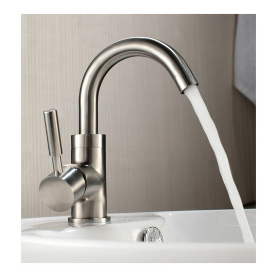 Morejieka - Single Handle Swivel Basin Faucet Classic Curved Bathroom Basin Mixer Countertop Washbasin Mixer Adjustable Hot and Cold Chrome u Shape