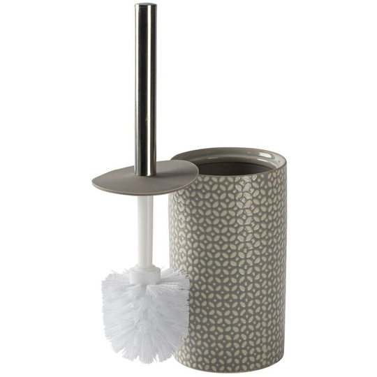 Ceramic Toilet Brush - Grey Geometric - Harbour Housewares