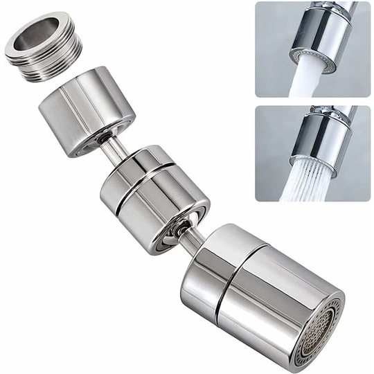 1080 ° Swivel Faucet Aerator, 4-Layer Net Dual Joint Head Nozzle Filter, 2 Modes Adjustable Wide Angle Head Aerator Faucet for Bathroom Kitchen