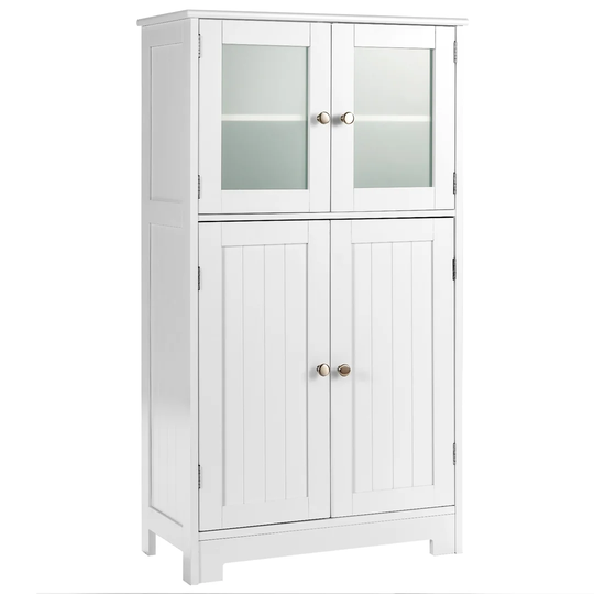 4-Door Bathroom Floor Cabinet Freestanding Storage Cabinet