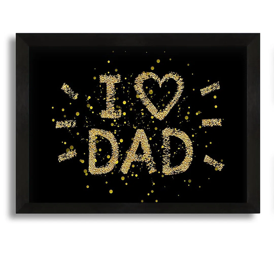 I Love Dad - Picture Frame Typography on Canvas