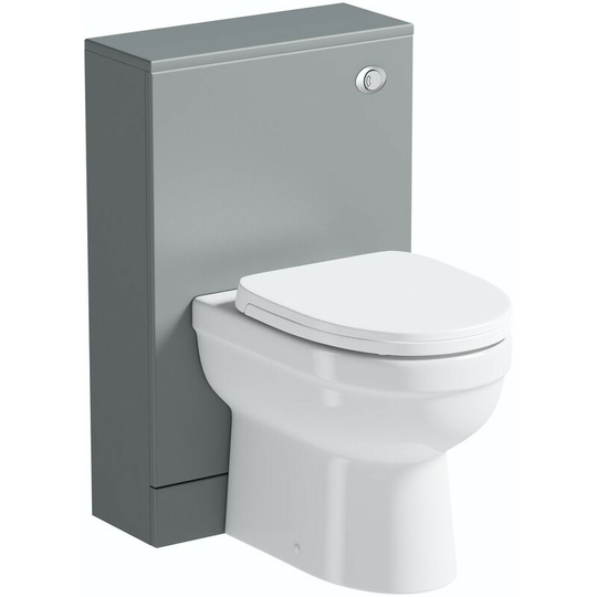 Derwent stone grey back to wall unit and Eden toilet with soft close seat - Grey - Orchard