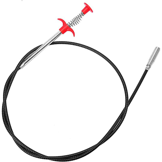 4-Claw Long Flexible Reach Grabber Tool for Picking Up Waste from Sewers/Drains/Toilet/House Sink (90cm)