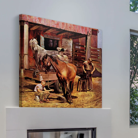 Blacksmith by John Falter - Wrapped Canvas Painting Print