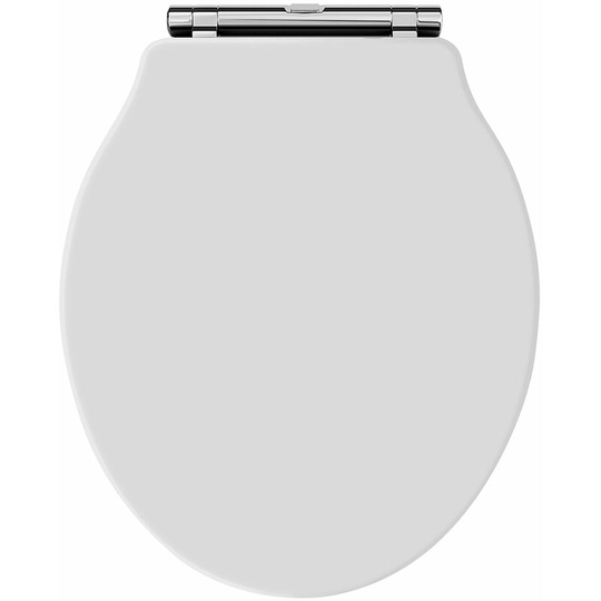 Hudson Reed Chancery Soft Close Toilet Seat Chrome Hinges - White