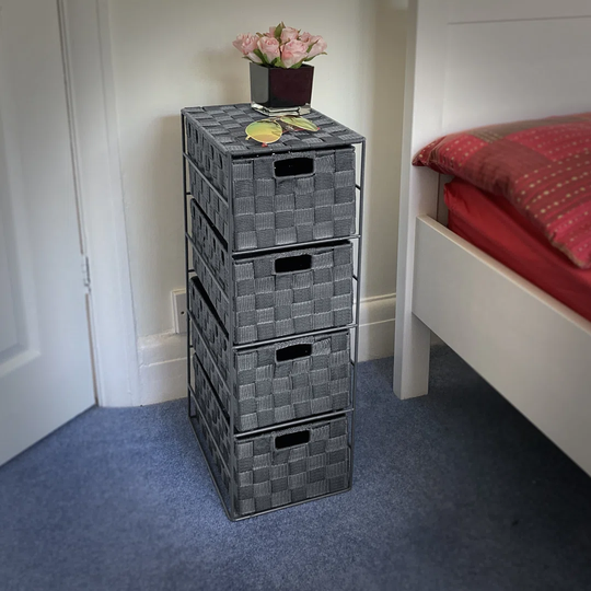 4 Drawer Woven Storage Cabinet