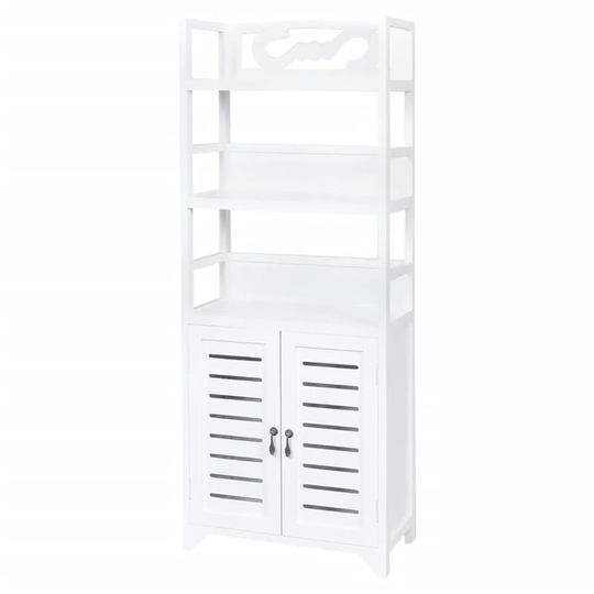 Display Cabinet White 46x24x140 cm Solid Wood Paulownia Vidaxl White