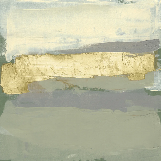 Sage and Gold Swipe I by Jennifer Goldberger - Wrapped Canvas Painting
