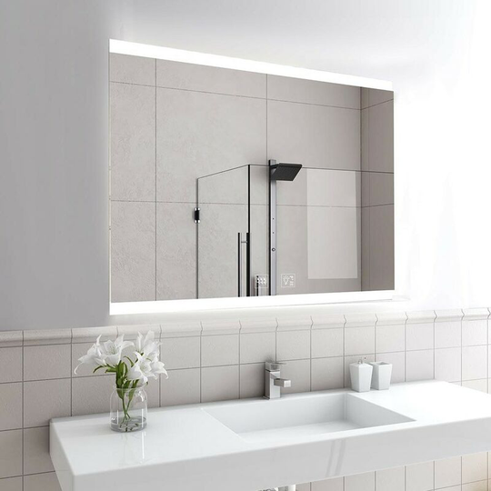 Starck led illuminated mirror 600 x 800mm with demister & bluetooth speakers - Silver - Mode