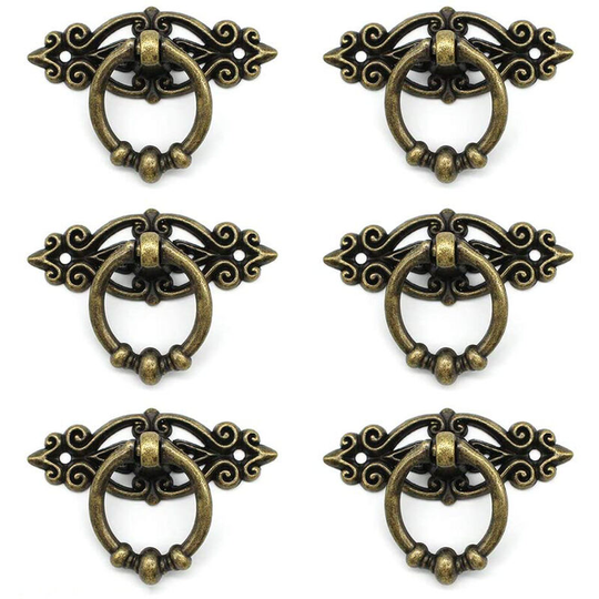 6pcs Vintage Drawer Handle Classic Cabinet Handle Door Knobs For Kitchen Living Room Bedroom Closet Wardrobe Dressing - Antique bronze