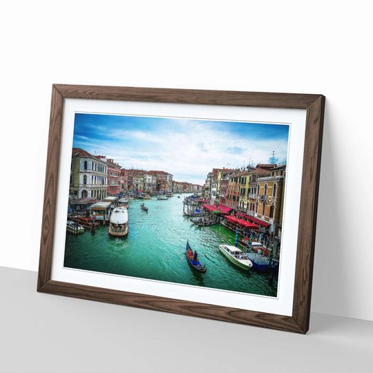 'Gondolas and Boats Venice Italy 6' Framed Photographic Print