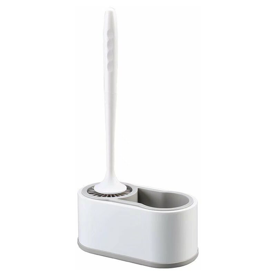Toilet brush set Soft plastic sanitary brush, gray 21.5 * 11 * 41cm