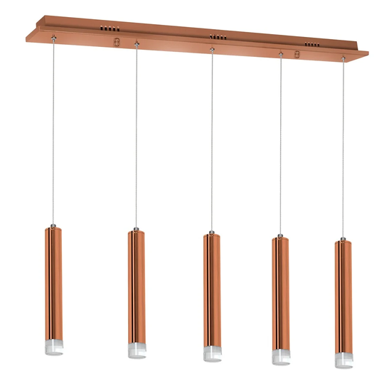 Glennville 5-Light Kitchen Island Cylinder LED Pendant