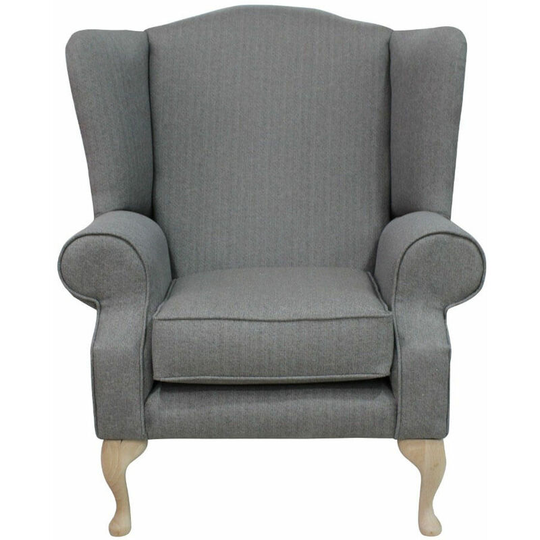 Plain Grey Chesterfield Fredrick High Back Armchair Designersofas4u