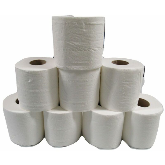 Toilet Roll 2 Ply 400 Sheets (Strong Bathroom White Loo Tissue Paper) x8