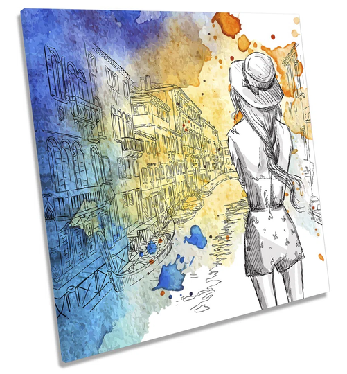 Venice Fashion Watercolour - Wrapped Canvas Painting