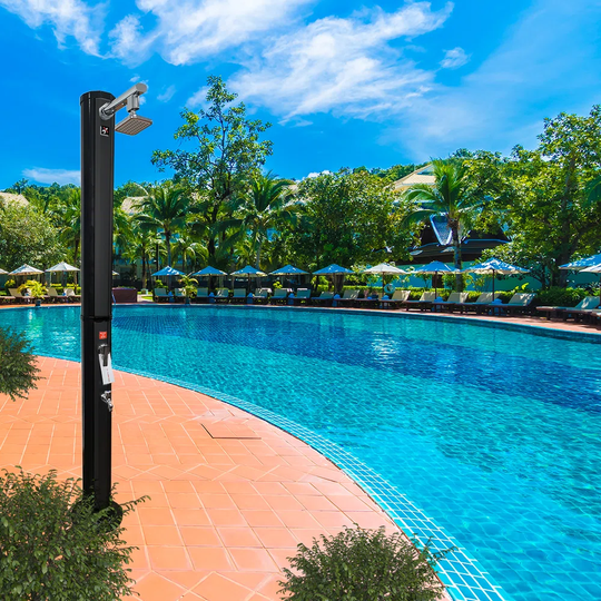 214.2Cm H Solar Powered Freestanding Outdoor Shower