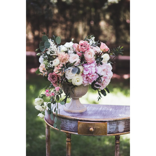 Cream-Colored Wedding Ceremony With Fresh Flowers