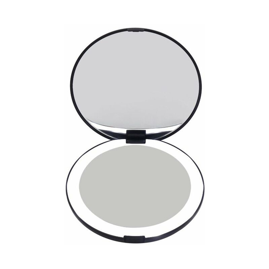 Perlerare - led Lighted Pocket Mirror, 1x/3x Magnification - Large Natural Lighted Handheld Makeup Mirror, 8.5cm in Diameter, Compact and Portable