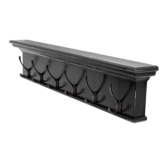 Jedidiah 6 - Hook Wall Mounted Coat Rack in Black