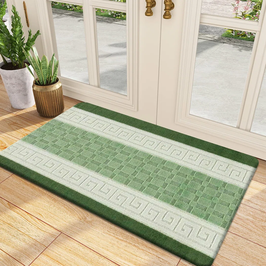 Gertraut Power Loomed Green/White Rug
