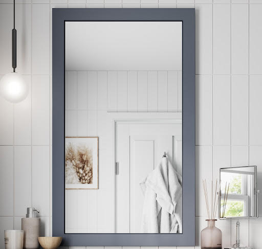 Artis Gloss Grey 600 x 1000mm Framed Bathroom Mirror