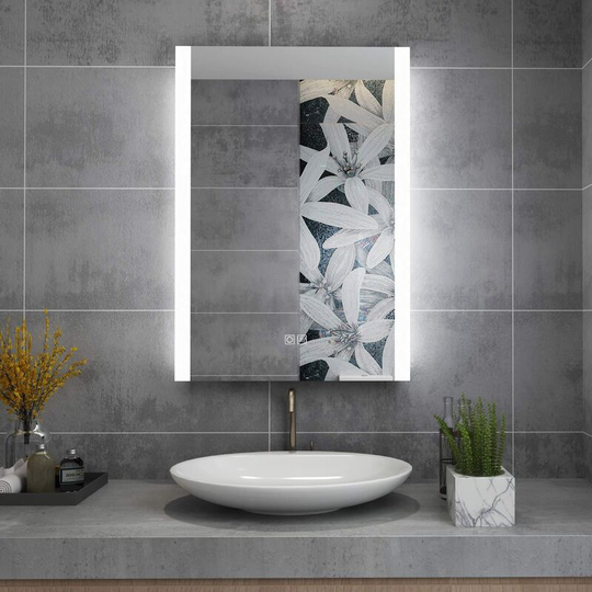 Lisa - 500x700mm Led Bathroom Mirror Illuminated Backlit Light Up Mirror Daylight Warm Light Dimmable Anti Fog Switch Horizontal/Vertical Wall Mount