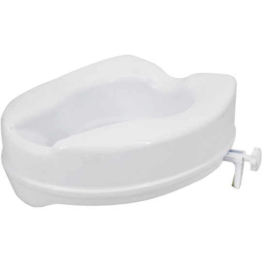 Raised Toilet Seat with Lid 300 Lbs Heavy Duty Elevated Toilet Seat with Tightening Clamps Raised Toilet Seats for Most Elongated Toilets, 4in