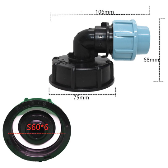 Tank Water Hose Connector Garden Lawn Hose Adapter Household Faucet Fitting Tool (20mm Elbow Adapter)