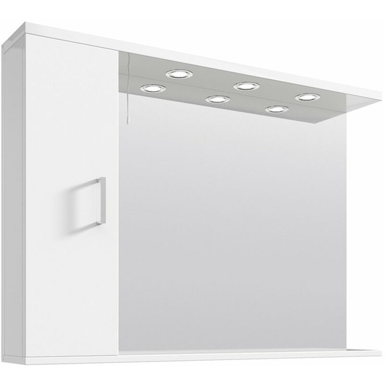 Alexander James 1050mm x 750mm Downlit Vanity Mirror with Storage - White