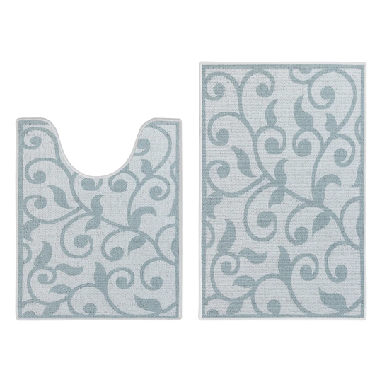 Matty 2-Piece Designer Print Bathroom Shape Rugs