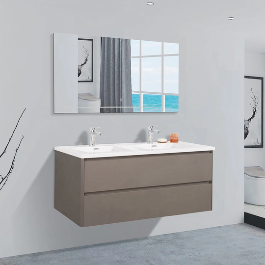 Lugis 120 x 50 x 48 Wall-Mounted Double Bathroom Vanity Set With Faucet