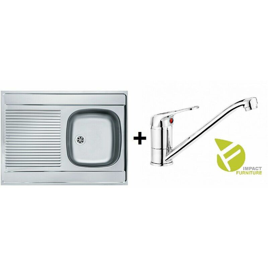 Franke Kitchen Sink Single Bowl Sit on Drainer Steel 800 x 600 Deante Mixer Tap - Stainless Steel
