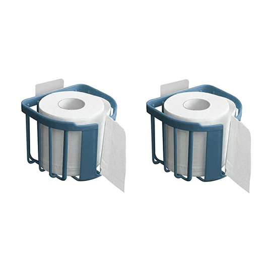 Toilet Paper Holder, Free Standing Toilet Paper Holder Stand, Plastic Toilet Paper Stand, Toilet Tissue Holder for Bathroom (2, Blue)